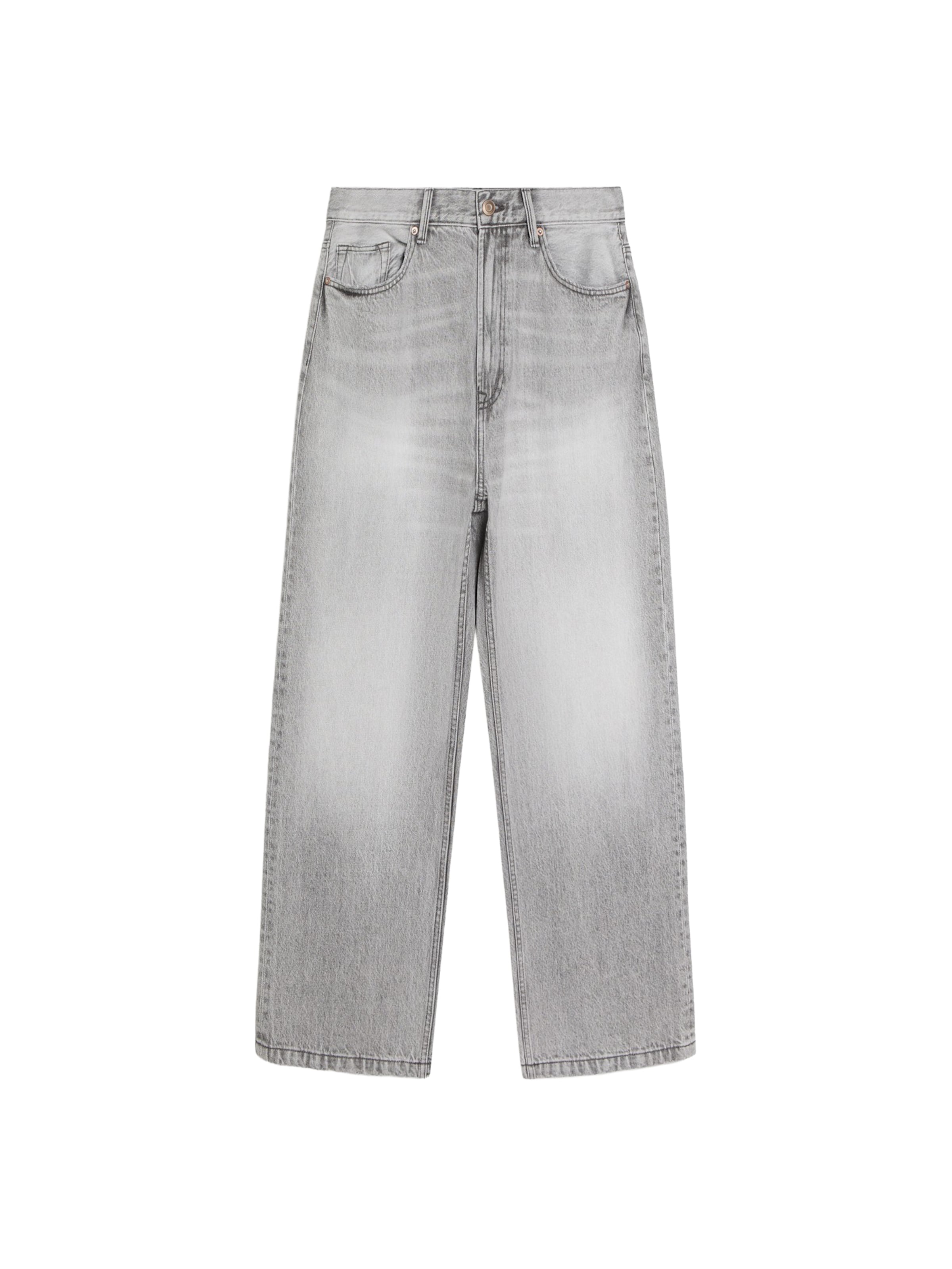 Baggy Jeans de la Bershka pe gri: față
