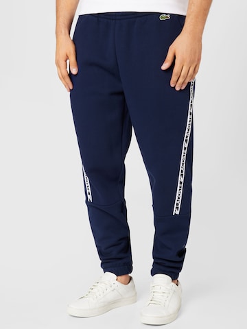 LACOSTE Tapered Broek in Blauw: voorkant