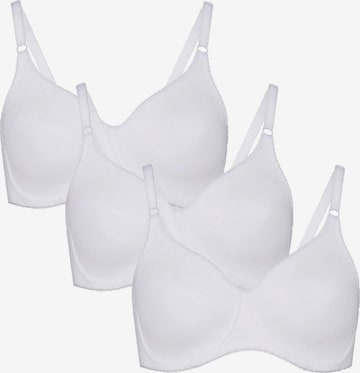 BeeDees Bra 'Bügel-BH Rock'n'Roll W (3-er Pack) im Dreierpack, aus 100% Baumwolle, mit Bügel für Komfort und Halt' in White: front