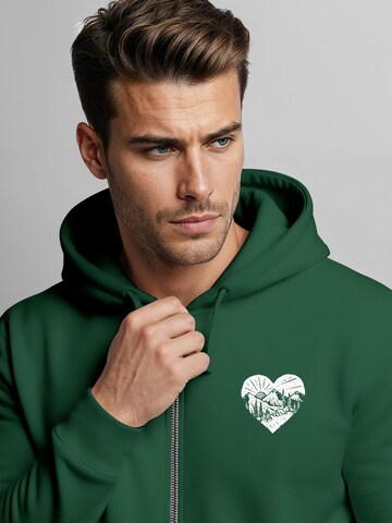 Neverless Sweatjacke 'Wanderlust'‌ in Grün