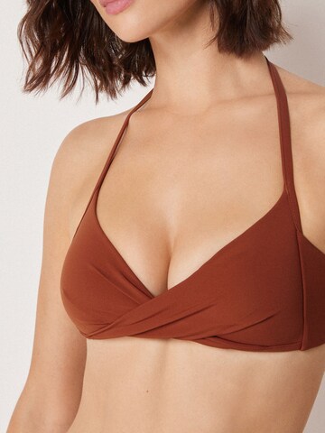 CALZEDONIA Triangle Bikini Top in Brown