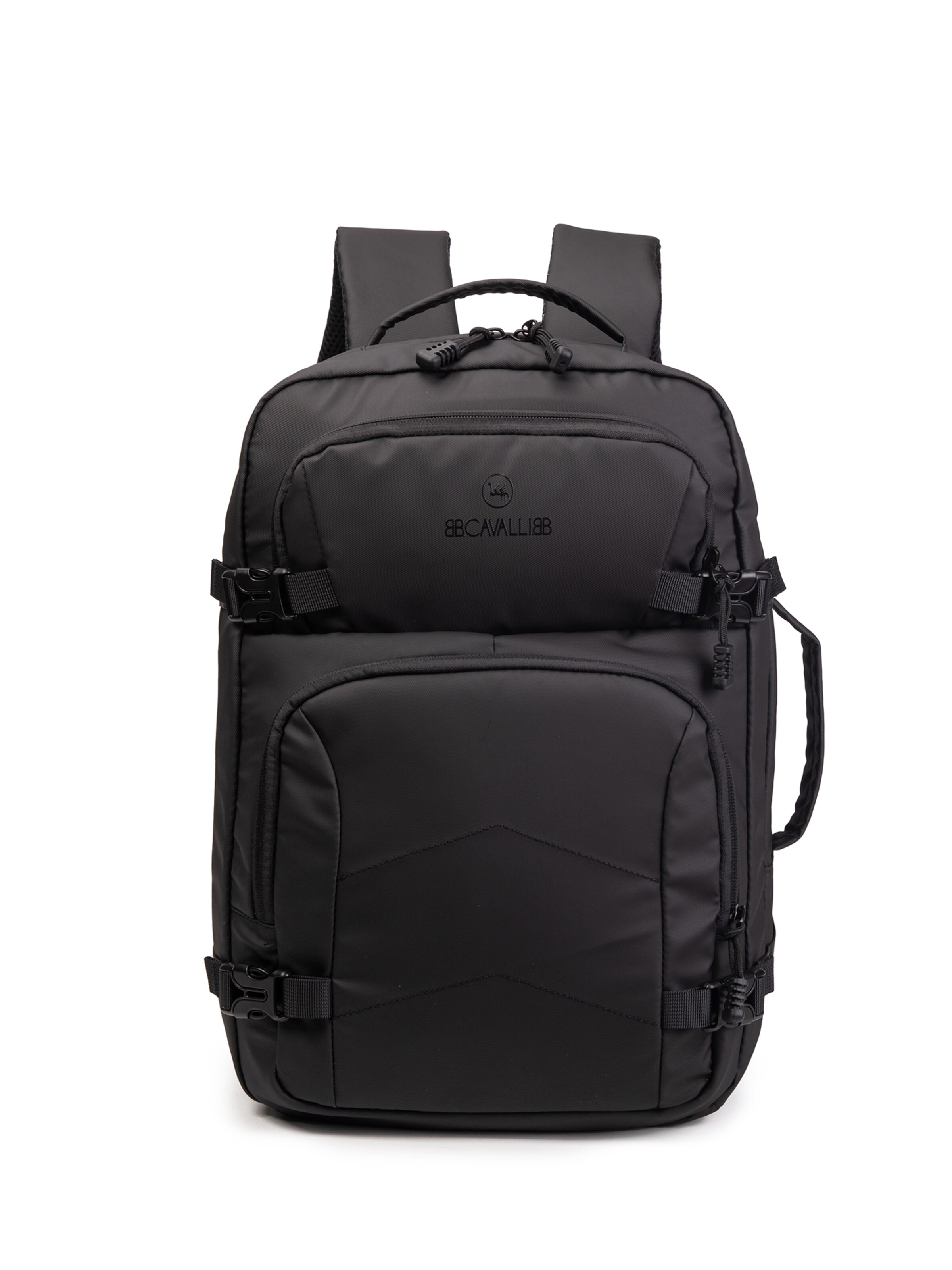 Zaino 'Zaino Uomo B Cavalli Poliestere Chiusura Zip Tasche Multiple 26x40x20cm' di B. Cavalli in nero: frontale
