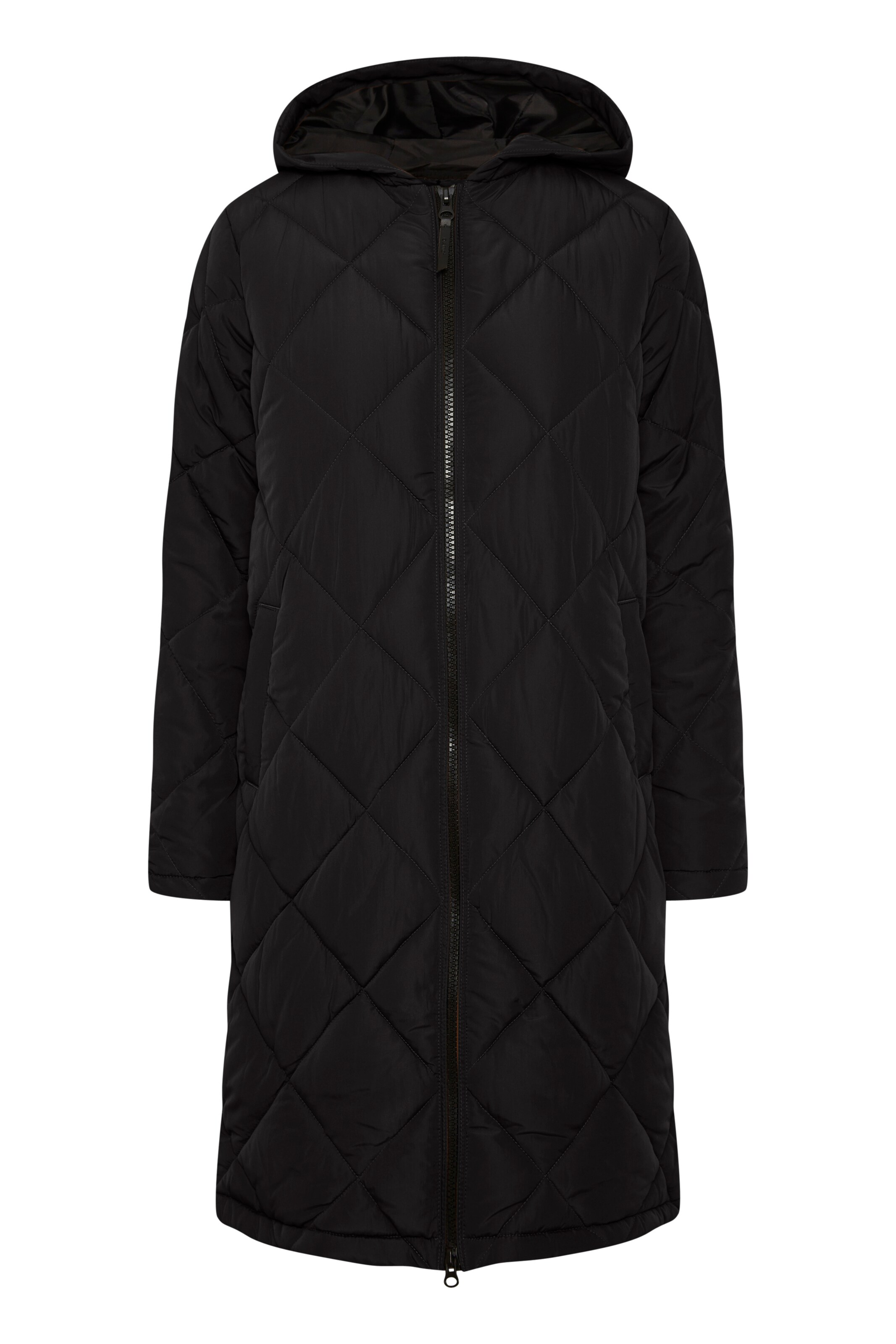 Oxmo Between-Seasons Coat 'Stanca' in Black: front