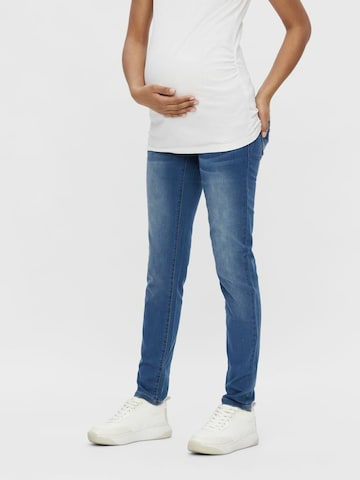 MAMALICIOUS Slimfit Jeans 'FIFTY' in Blauw: voorkant