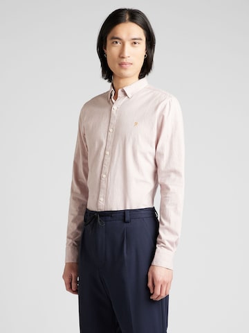 FARAH Regular fit Skjorta 'STEEN' i rosa: framsida