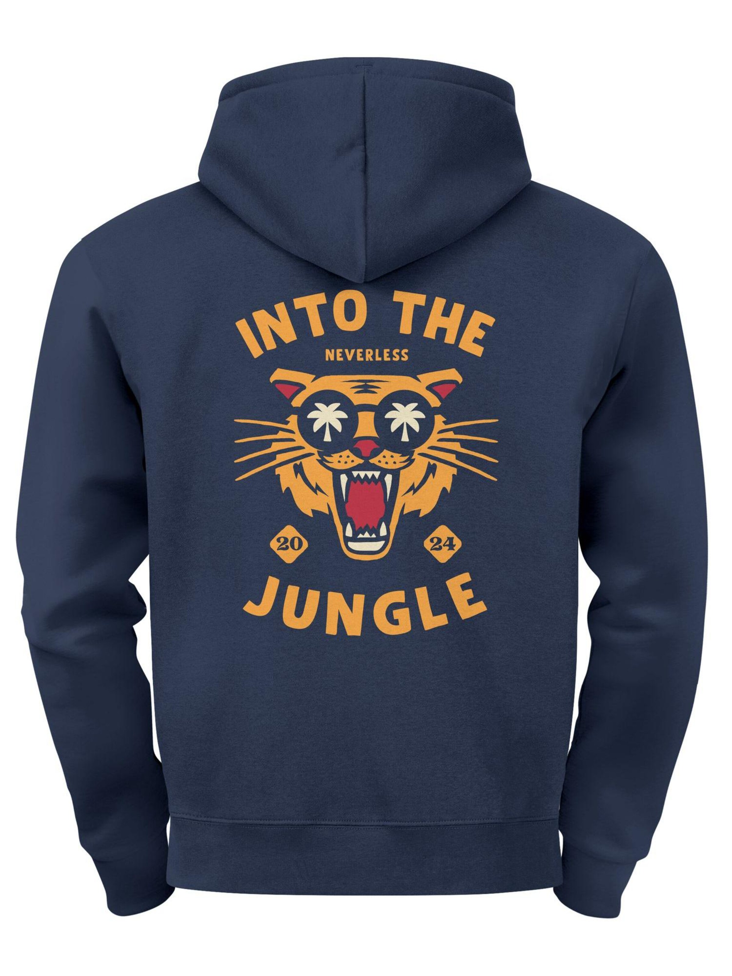 Neverless Sweatshirt 'Into the Jungle' in Blue