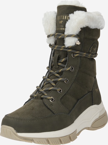 MUSTANG Lace-Up Boots in Green: front