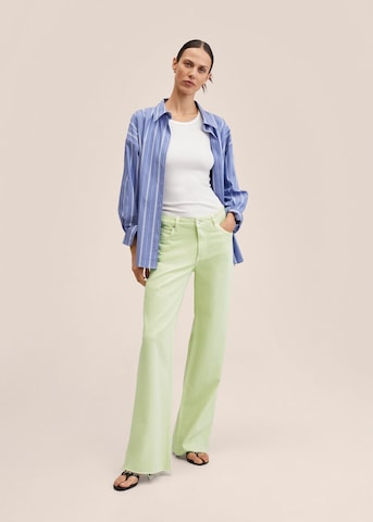 MANGO Wide leg Jeans 'Agnes' in Groen