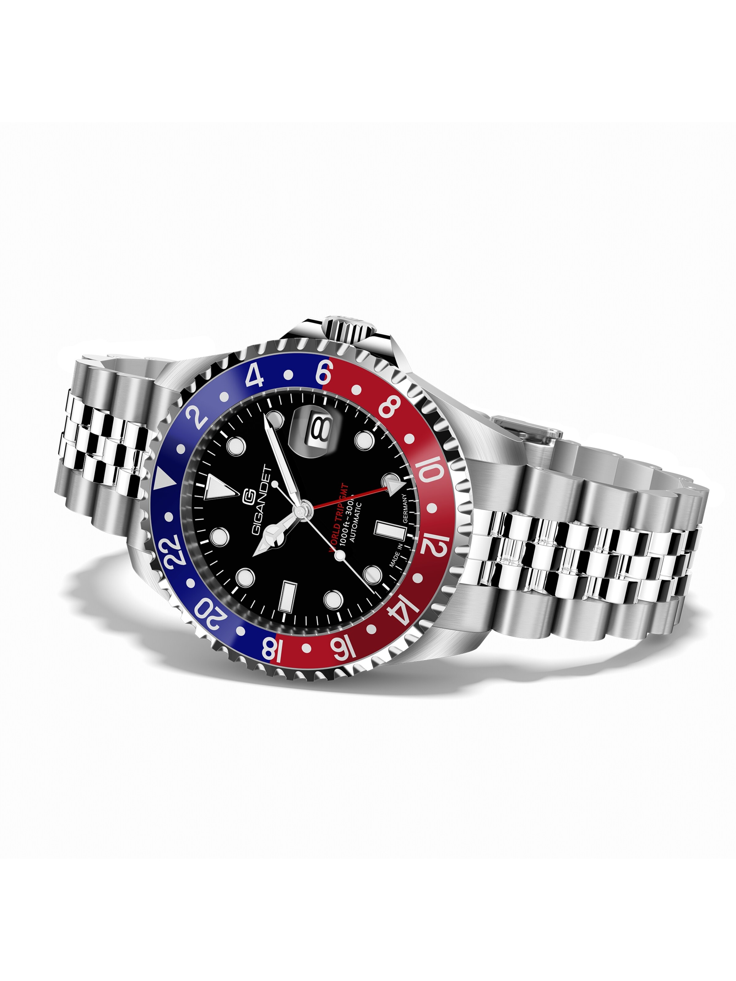 Montre à affichage analogique 'WORLD TRIP GMT' Gigandet en argent