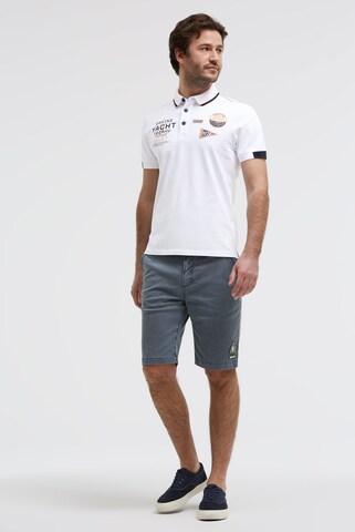 Gaastra Poloshirt Kurzarm mit Artwork und Canvas-Patches in Weiß
