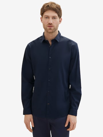 TOM TAILOR - Regular Fit Camisa em azul: frente