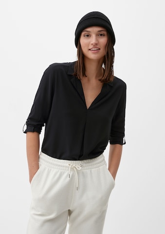 QS Blouse in Zwart: voorkant