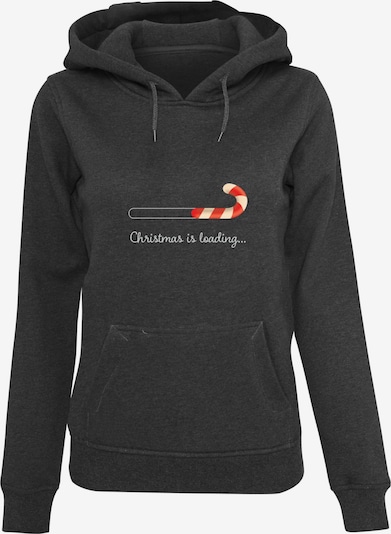 Merchcode Sweatshirt 'Christmas Loading' in anthrazit / blutrot / weiß, Produktansicht