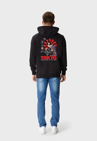 Oldskull Sweat jacket 'Asian Neon DJane Logo Graphic' in Black