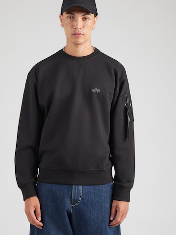 ALPHA INDUSTRIES Sweatshirt 'DTM' i svart: framsida