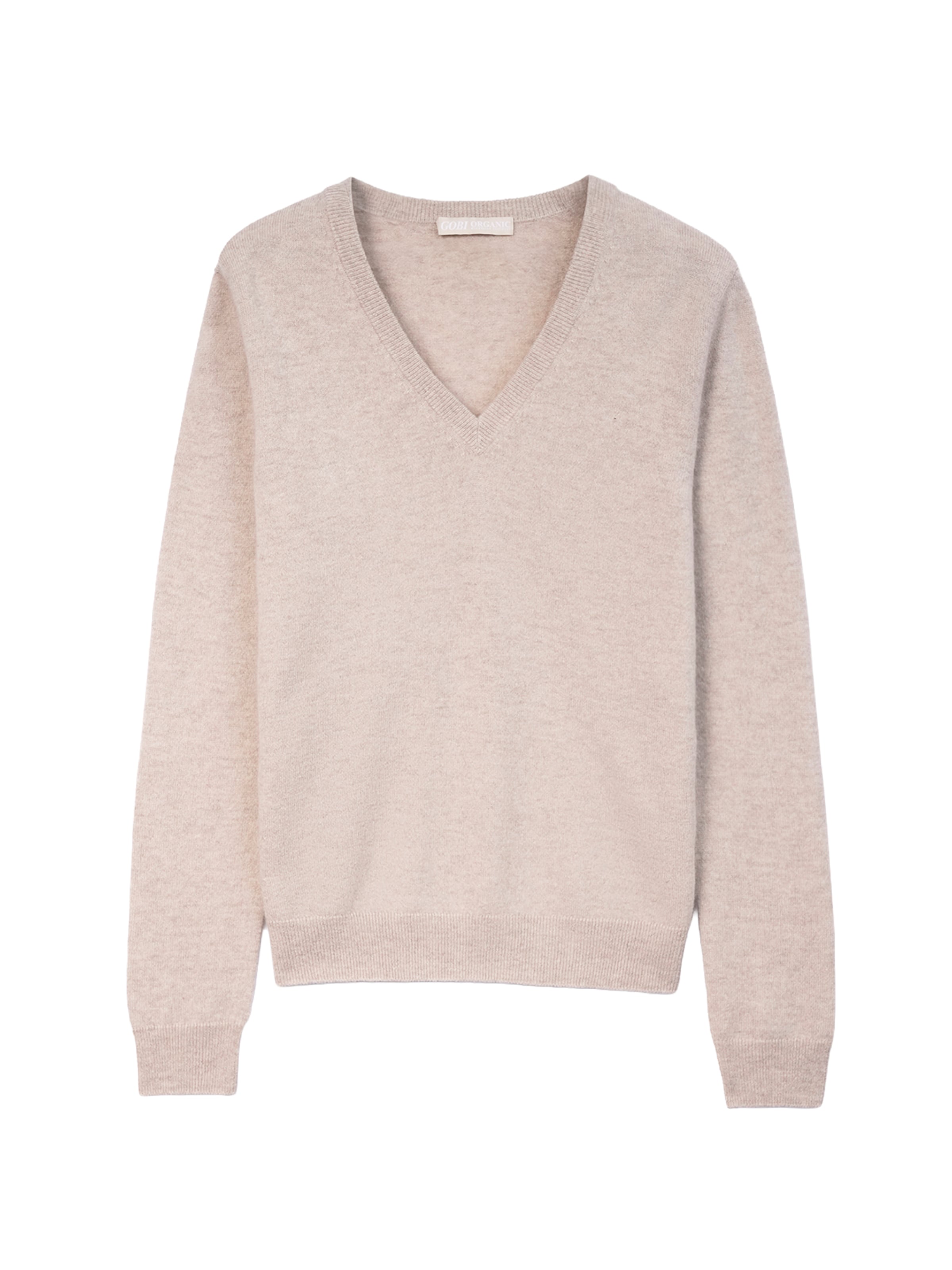 GOBI Cashmere Sweater 'Women's Essential Cashmere V-Neck Sweater' in natural white, Item view