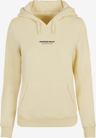 Merchcode Sweatshirt 'Unlimited Skills' in Yellow: front