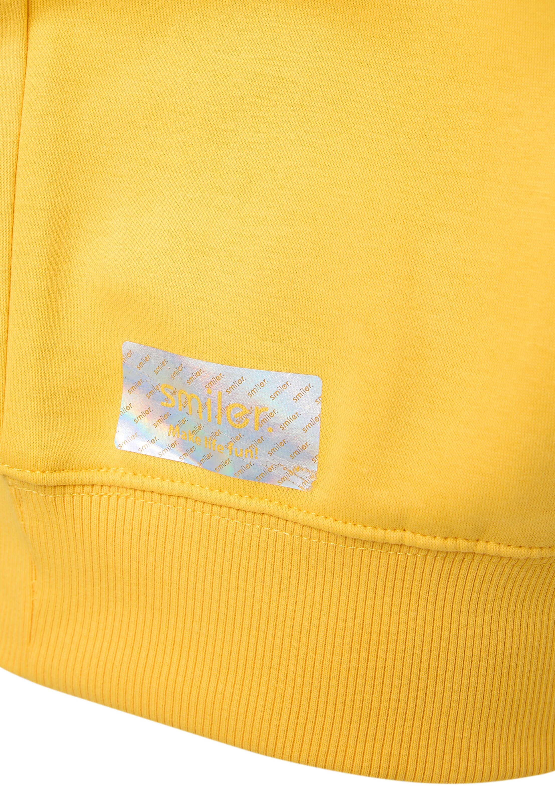 smiler. Sweatshirt 'Happy' in Gelb