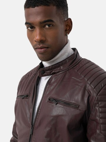 Daniel Hills Slim Fit Leather jacket in Rot