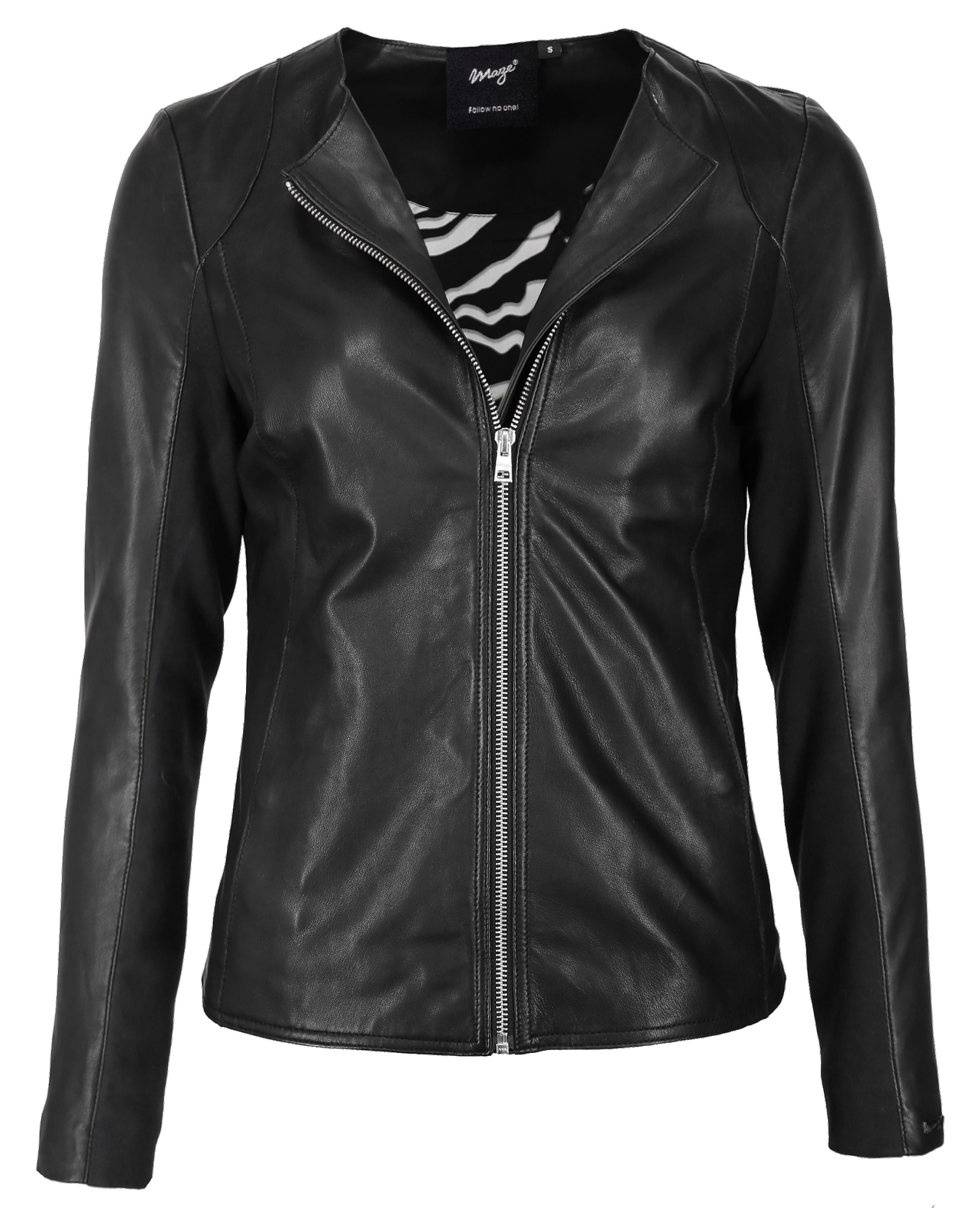 Maze Lederjacke in Schwarz: Vorderseite