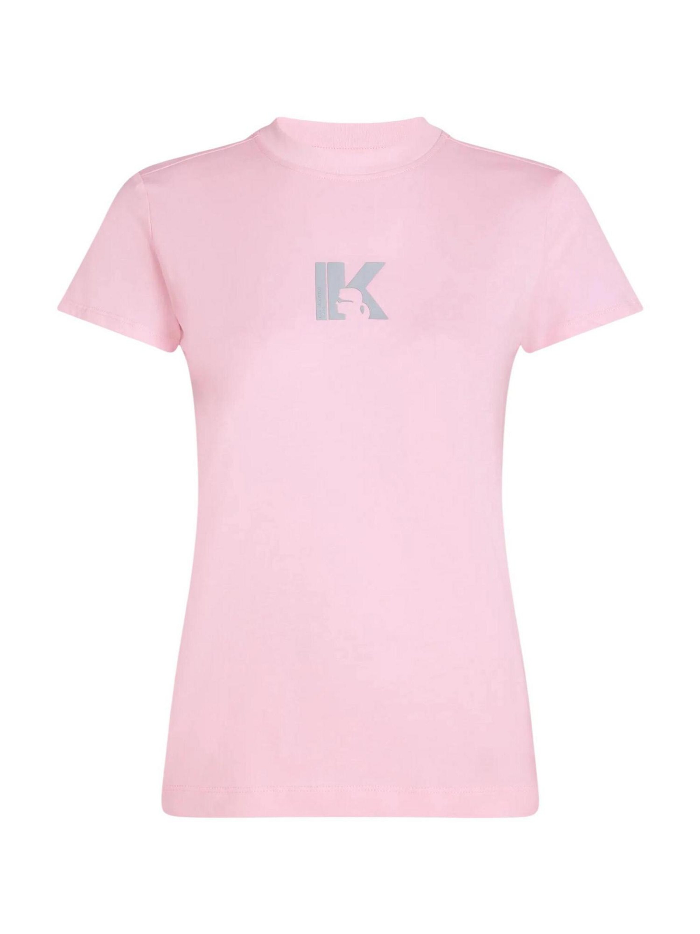 Maglietta 'KLJ Slim Ss K Logo Tee B2W17064' di KARL LAGERFELD JEANS in rosa