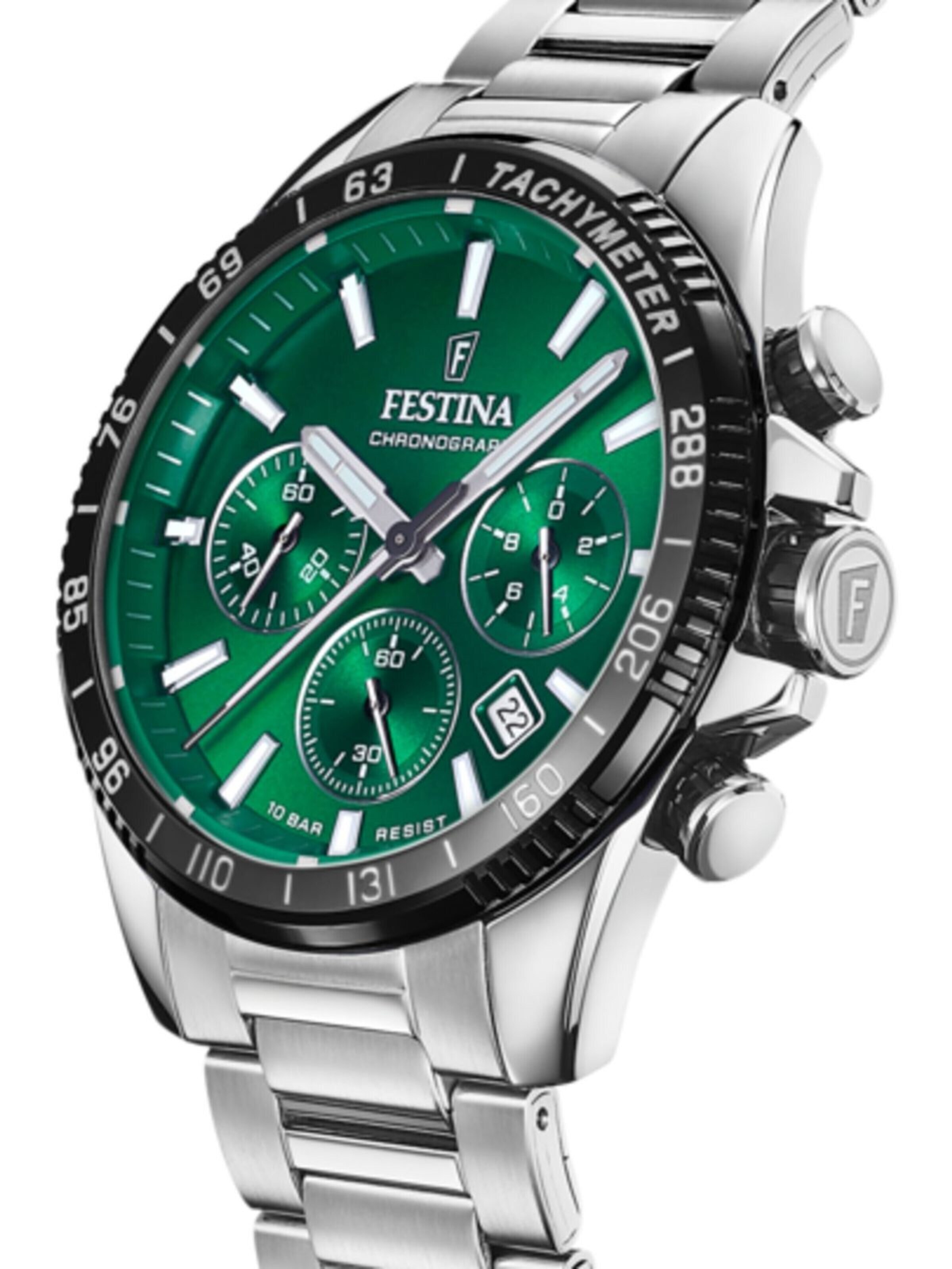 FESTINA Zegarek analogowy 'Chronograph TIMELESS CHRONOGRAPH' w kolorze zielony