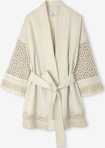 Kimono Twist en beige : devant