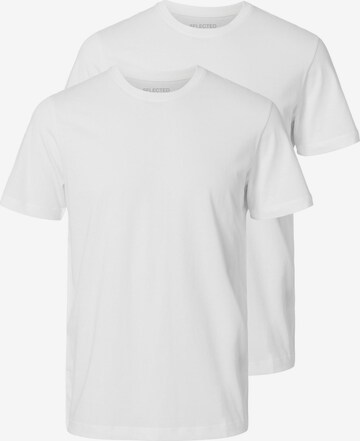 T-Shirt SELECTED HOMME en blanc : devant