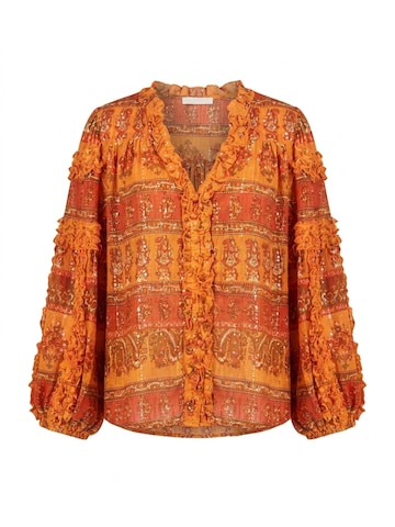 Miss June Blouse 'Blouse Glossy' in Orange: front
