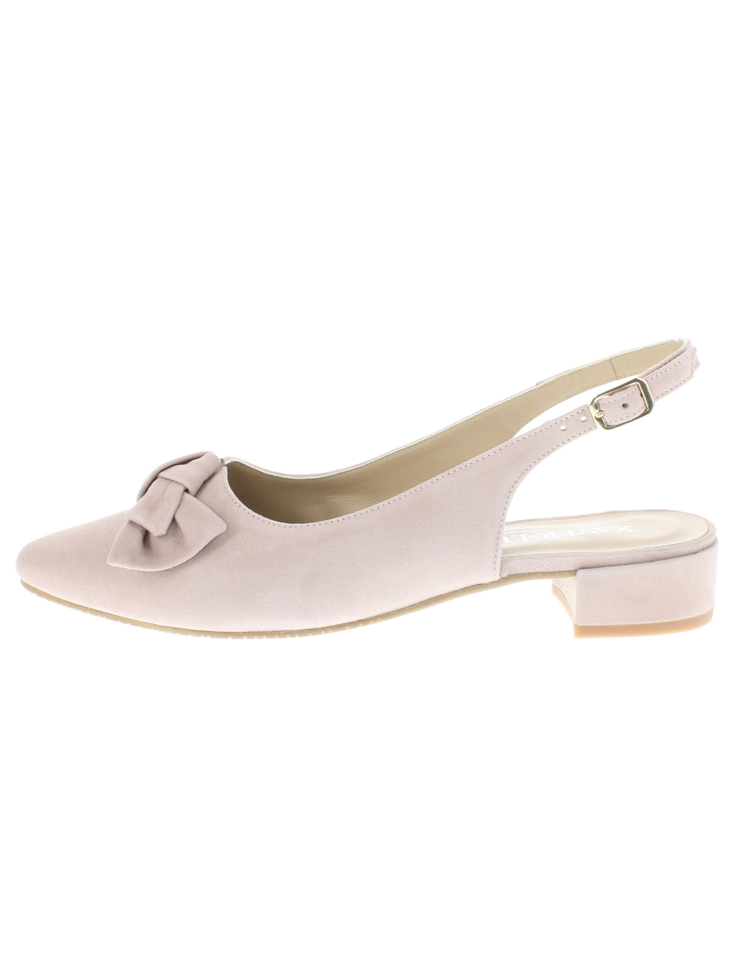 XAVER LUIS Schuhmanufaktur Slingback Pumps 'LIEKE - flache Slingback-Pumps' in Purple: front