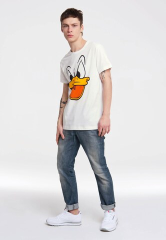 LOGOSHIRT Koszulka 'Donald Duck' w kolorze biały