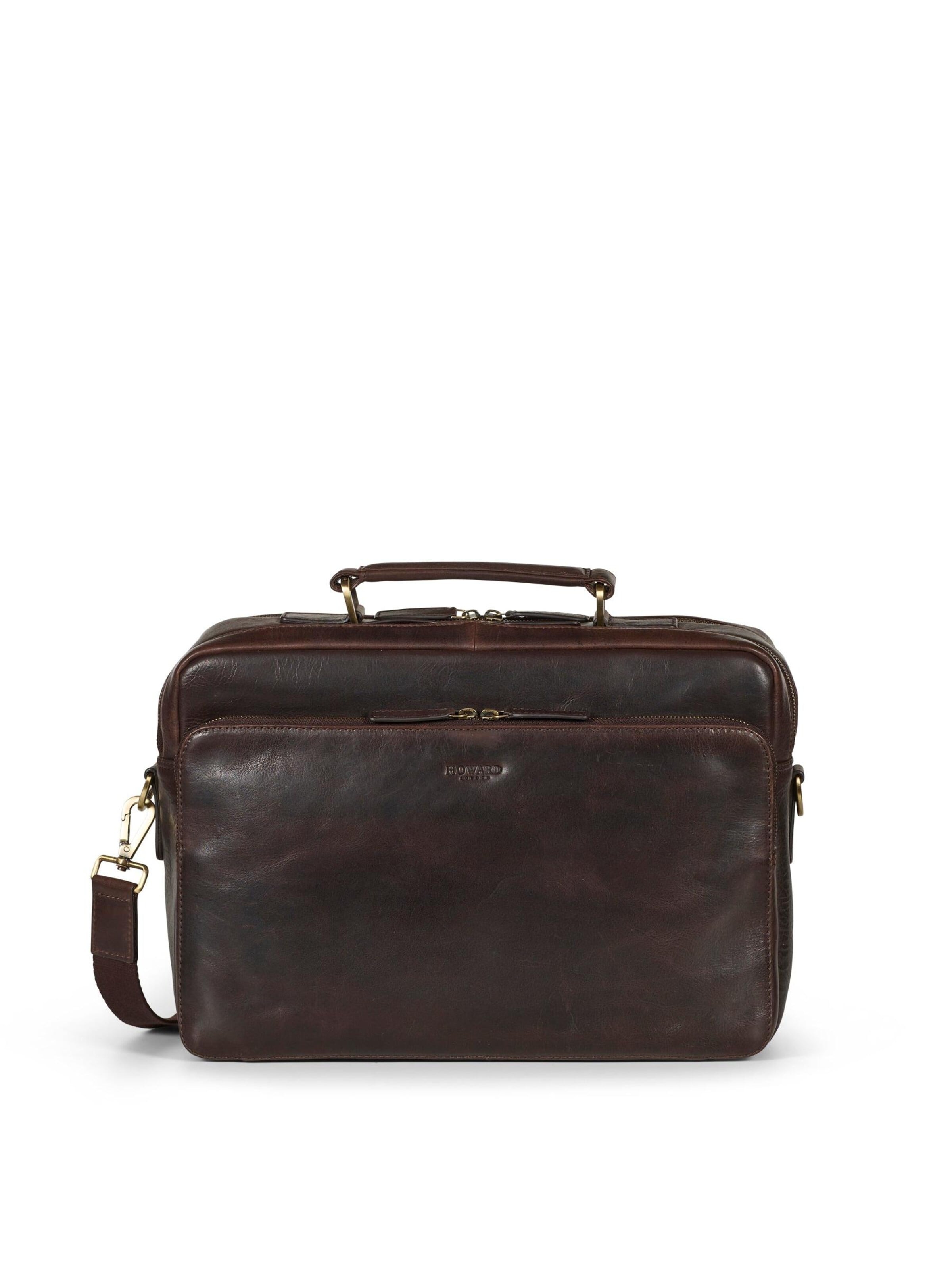 Valigetta ventiquattrore 'Briefcase Bag Damien Dark Brown' di Howard London in marrone: frontale