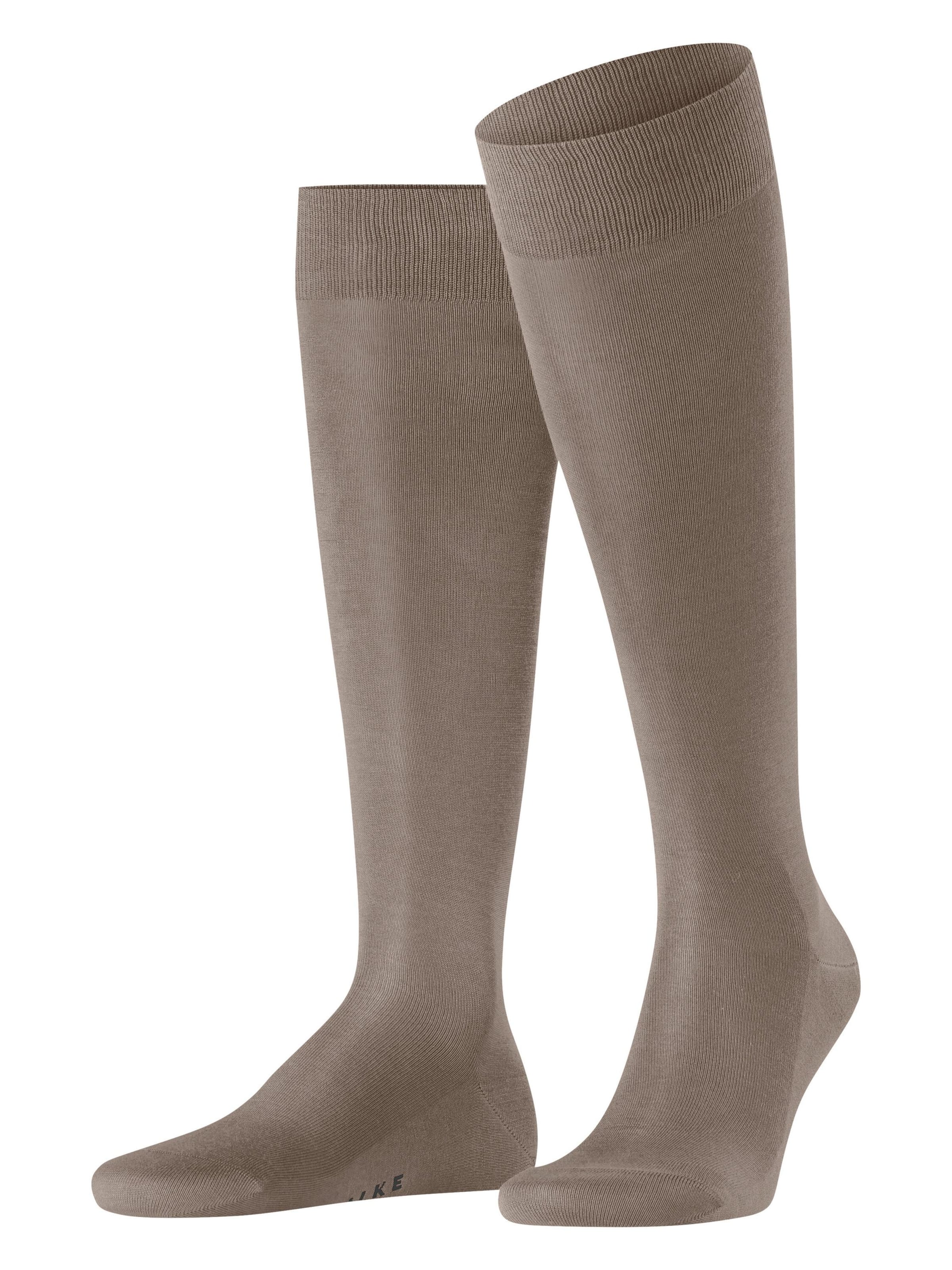 FALKE Knee High Socks 'Tiago' in Brown: front