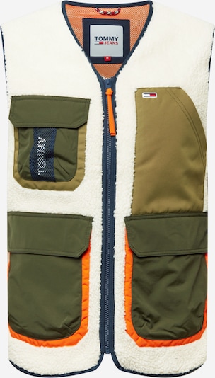 Tommy Jeans Weste in navy / khaki / neonorange / weiß, Produktansicht