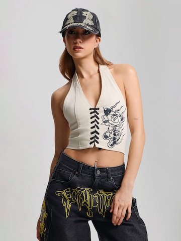 Ed Hardy - Top en beige: frente