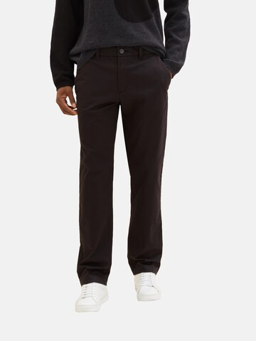 Regular Pantalon chino TOM TAILOR en noir : devant