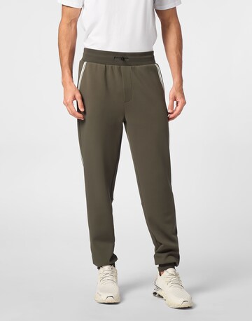 Plein Sport Tapered Trousers in Green: front