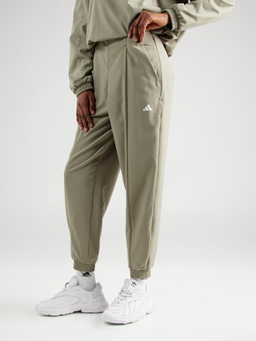 ADIDAS PERFORMANCE Tapered Workout Pants 'Train Essentials ' in Green: front