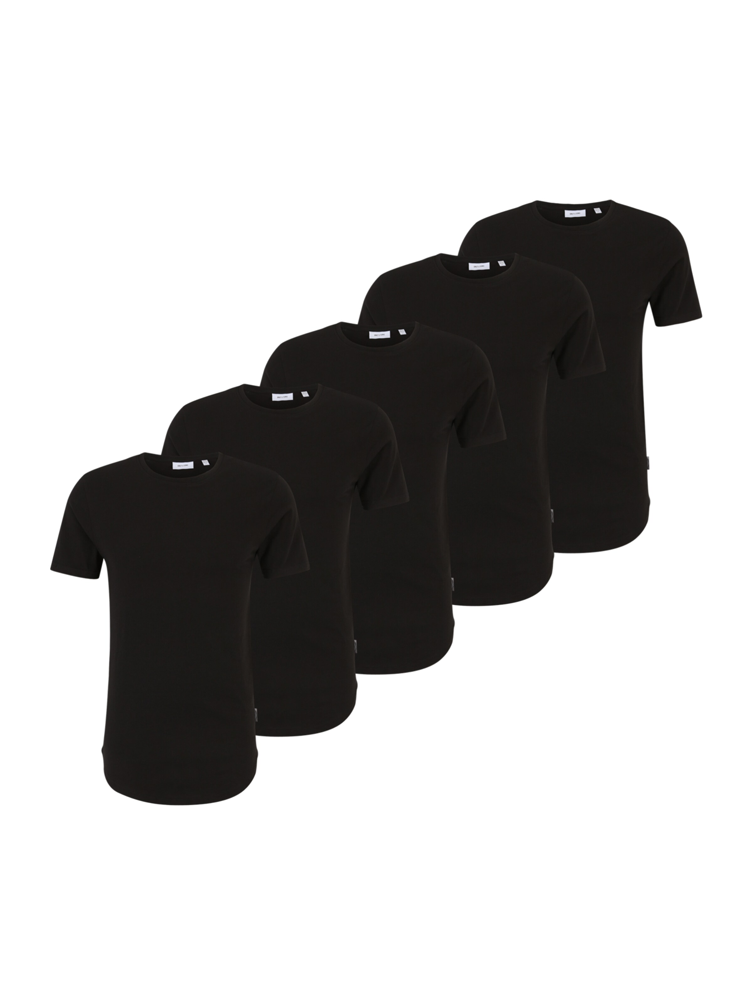 melns Only & Sons T-Krekls 'ONSMATT LONGY': no priekšpuses