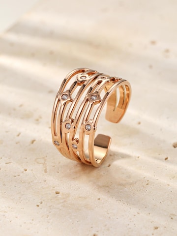 Hey Happiness Ring 'Multi Band Crystal' in Goud