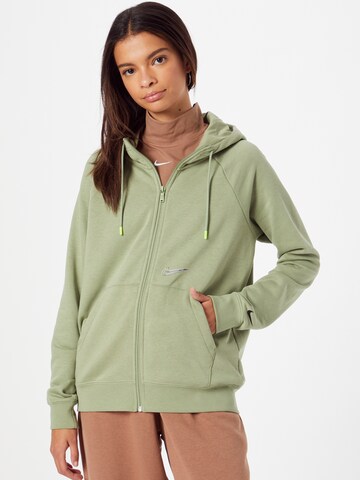 Nike Sportswear Zip-Up Hoodie in Green: front