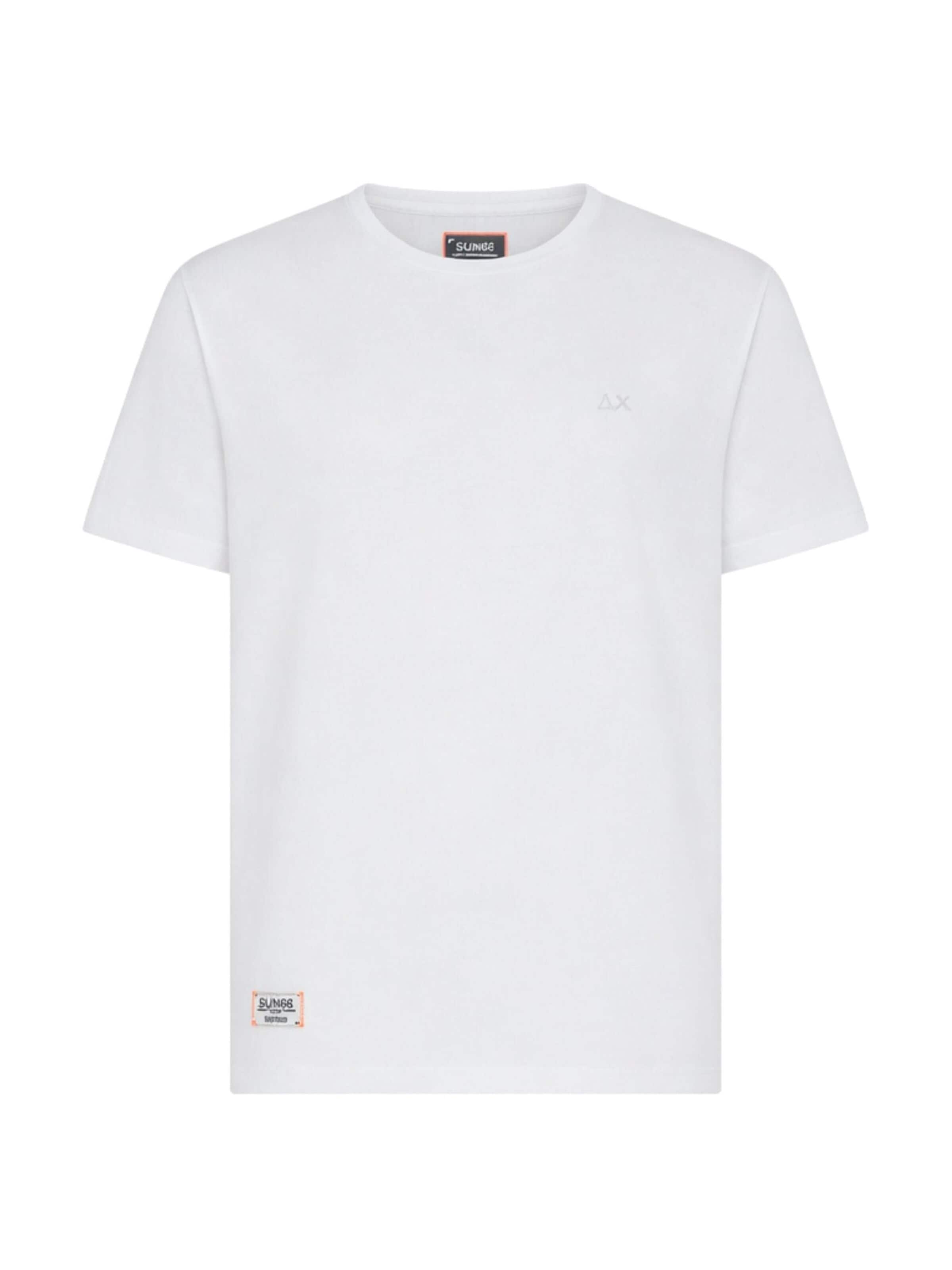 SUN68 Shirt 'White stretch pique T-shirt' in Wit