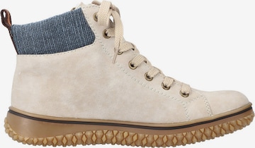 Rieker Lace-Up Ankle Boots in Beige