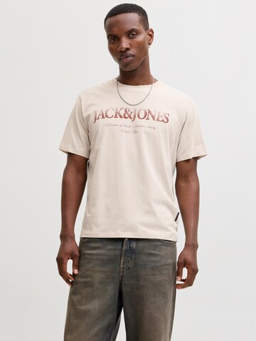 T-Shirt 'JJDEVIN DAYTONA' JACK & JONES en beige : devant