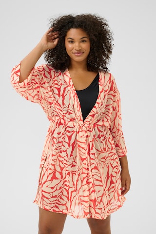 KAFFE CURVE Kimono in Beige: front