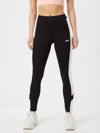 FILA Leggings 'Alya' in schwarz / weiß, Modelansicht