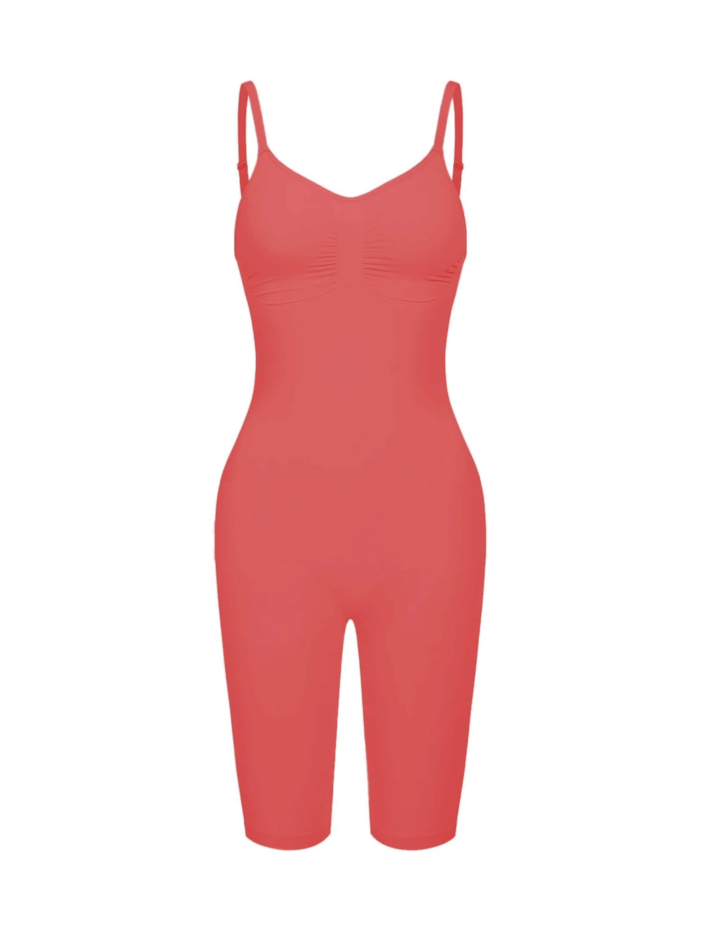 cfab (formerly creamy fabrics) - Body moldeador 'Bodysuit Sculpting Shapewear mit Shorts' en naranja: frente