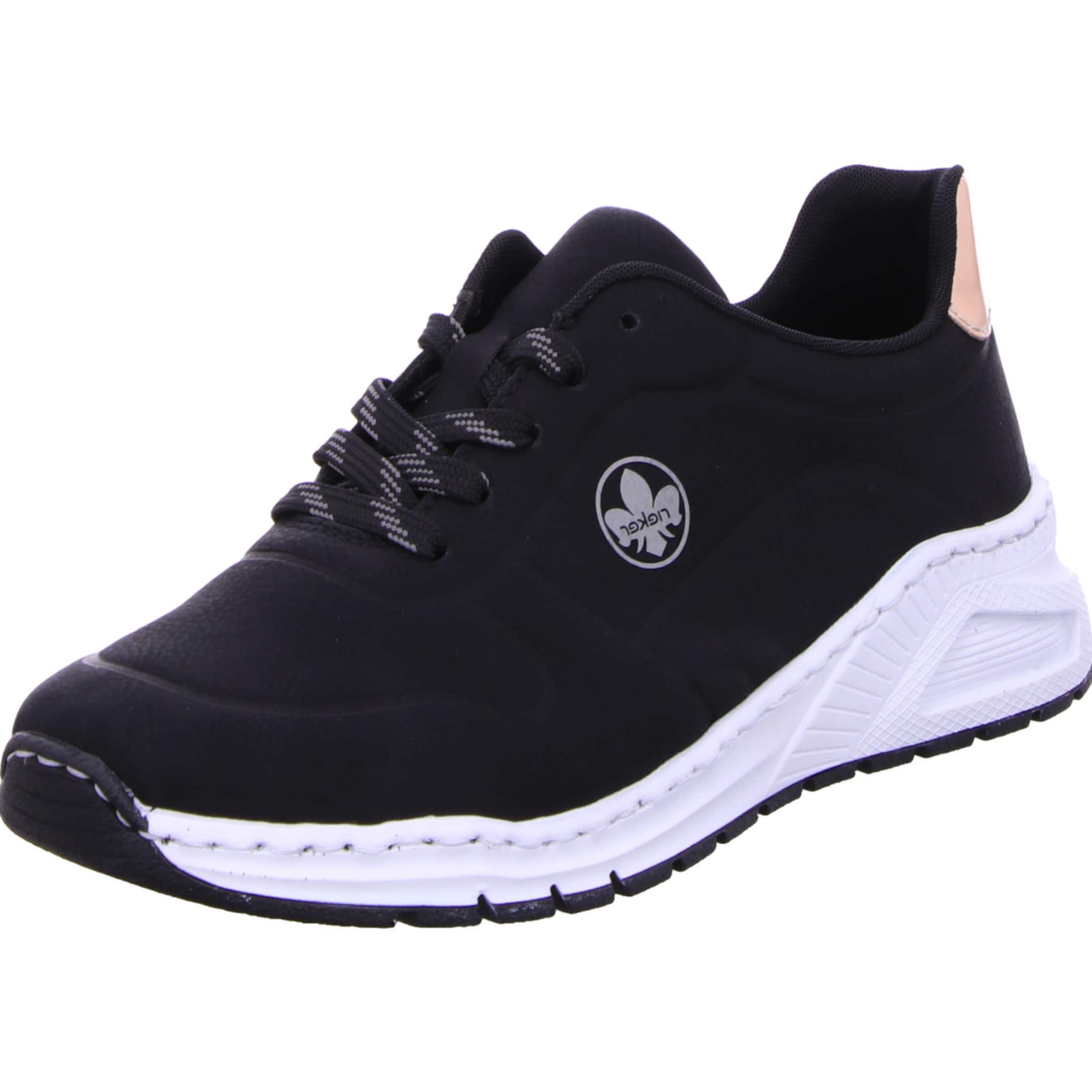 Rieker Platform trainers in Black: front
