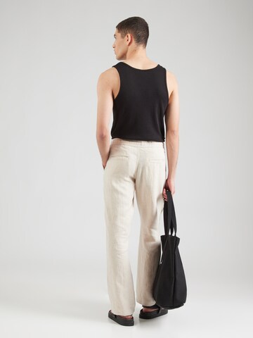 KnowledgeCotton Apparel Regular Veckad byxa i beige