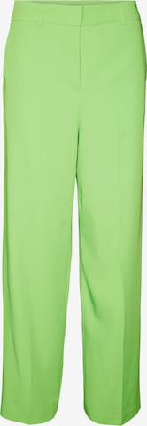 VERO MODA Szeroka nogawka Spodnie w kant 'ZELDA' w kolorze zielony: przód